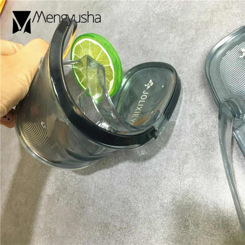 Крутые пляжные сандалии для девочек 3d лимонный узор желейные шлепанцы женщин