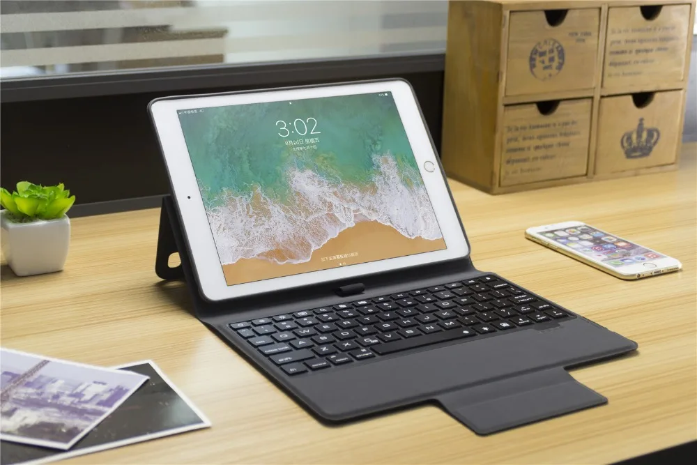 Bluetooth беспроводной Чехол для клавиатуры для iPad 9,7 с карандашом Держатель смарт из искусственной кожи полное покрытие для iPad Pro 10,5 чехол