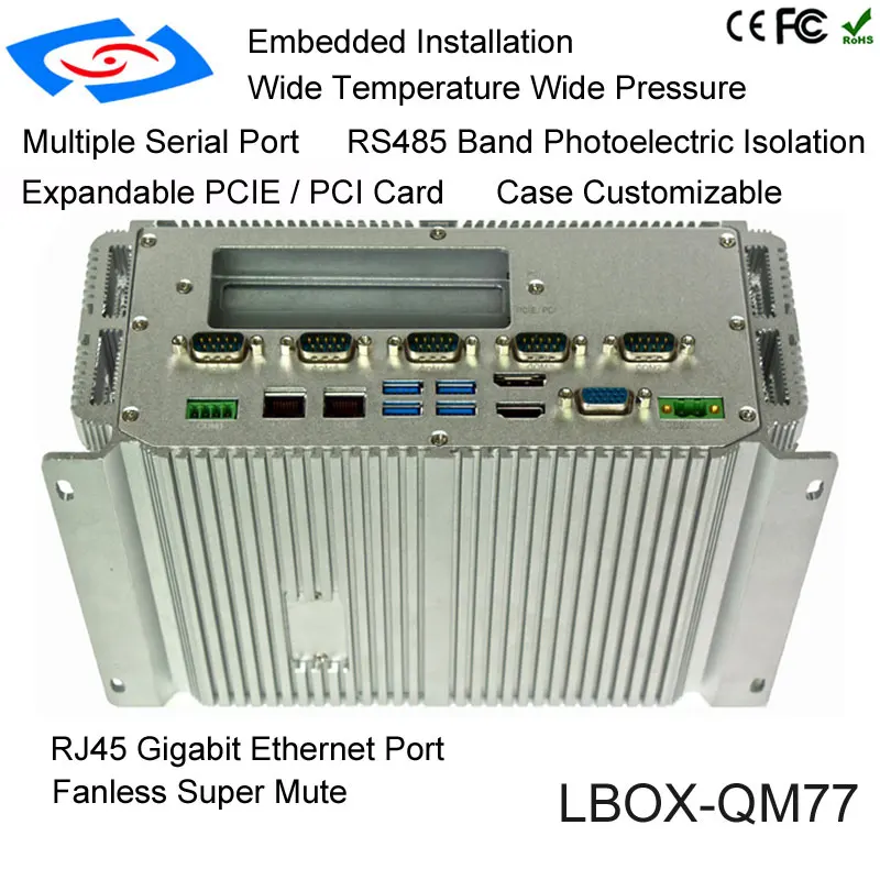 Embedded Mini PC Intel core i3 i5 i7 CPU 6*com 2*Lan RJ45 With windows 10 Industrial Computer 8GB RAM 128GB SSD 8*USB 2*PCI Slot |