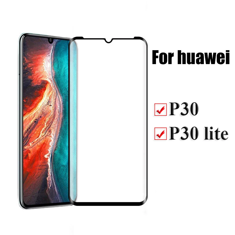 Защитное стекло на весь экран для Huawei P30 p30 lite nova 4e закаленное Huaway light pro nova4e