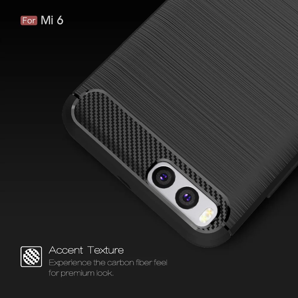 Чехол-накладка для Xiaomi mi6 M6 силикон углеродное волокно | Мобильные телефоны и