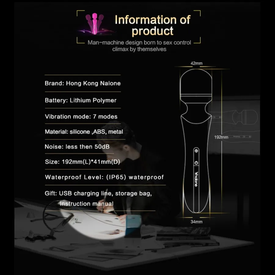 Вибратор-мастурбатор Nalone силиконовый с зарядкой от USB 7 видов вибрации для женщин