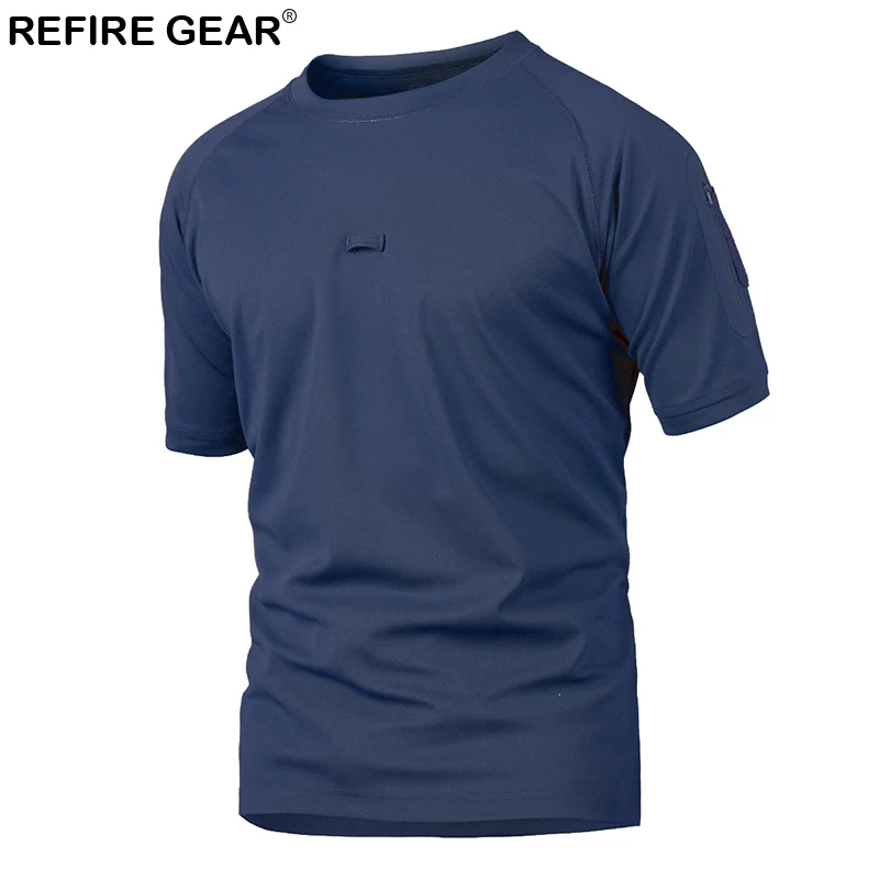 Мужская быстросохнущая футболка Refire Gear дышащая армейская тактическая с коротким