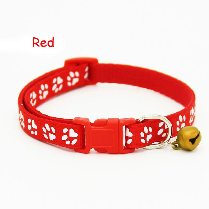 Red 1 шт./2 шт./компл. Горячая Прекрасный колокол Pet Воротник Маленький след нейлоновая ткань кошка котенок/Собака Щенок цепи - Цвет: Red