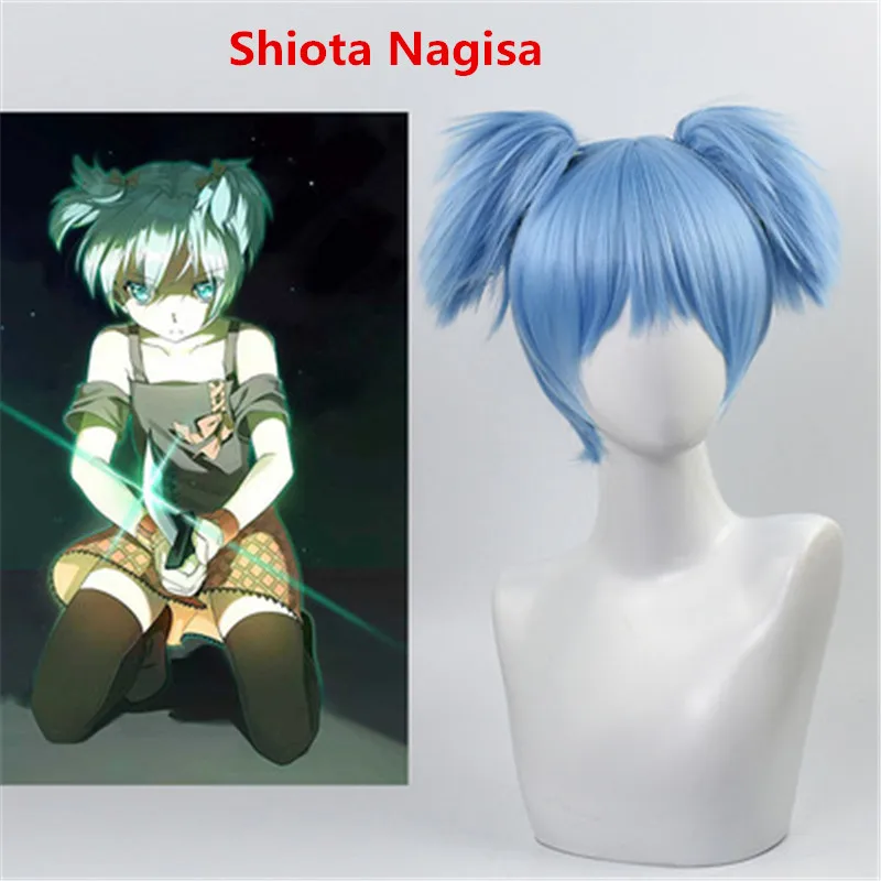BOOCRE/Новые костюмы для косплея Shiota Nagisa, косплей, парик из синих волос на Хэллоуин, косплей, парик, головной убор