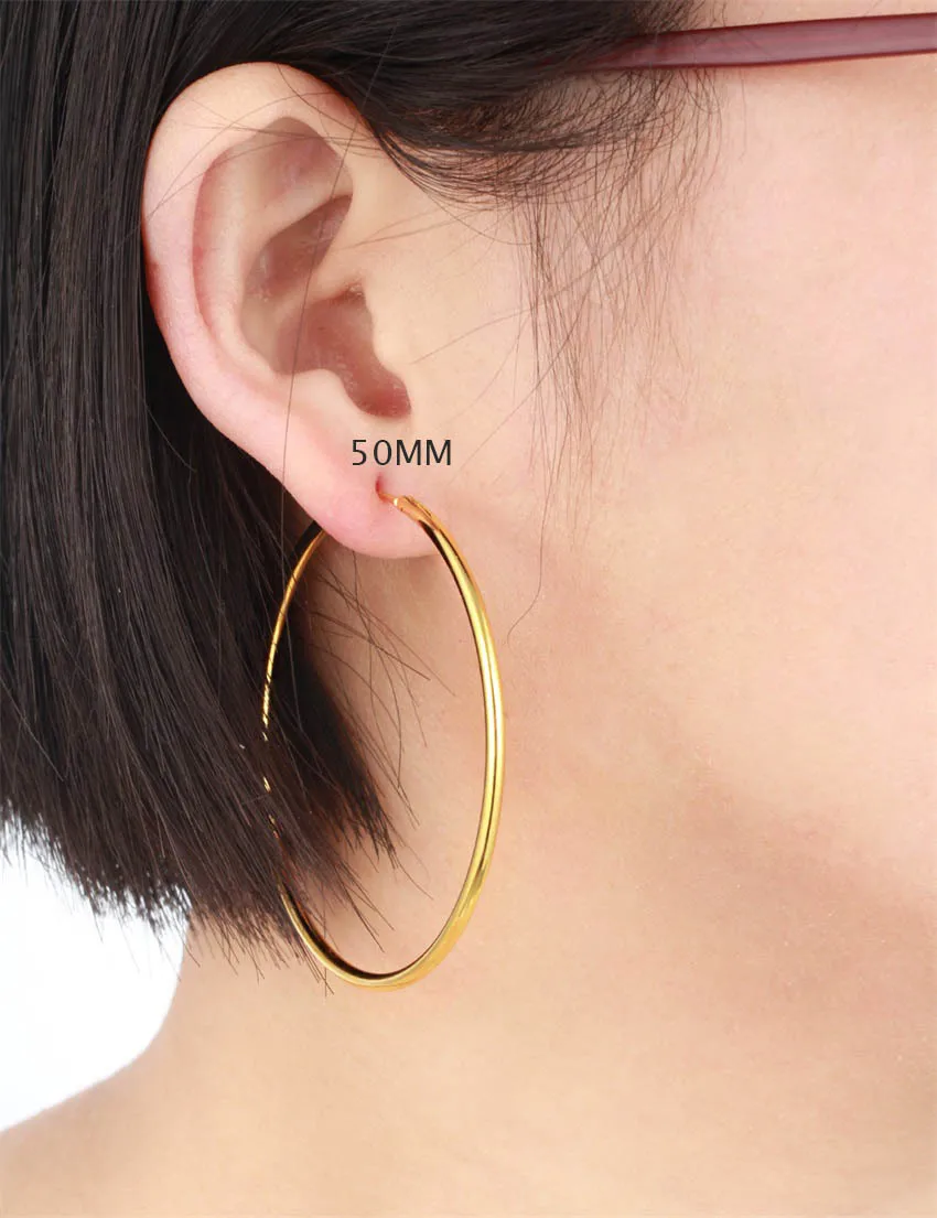 Женские и детские круглые серьги кольца Aros boucle d'oreille femme brinco argola желтое