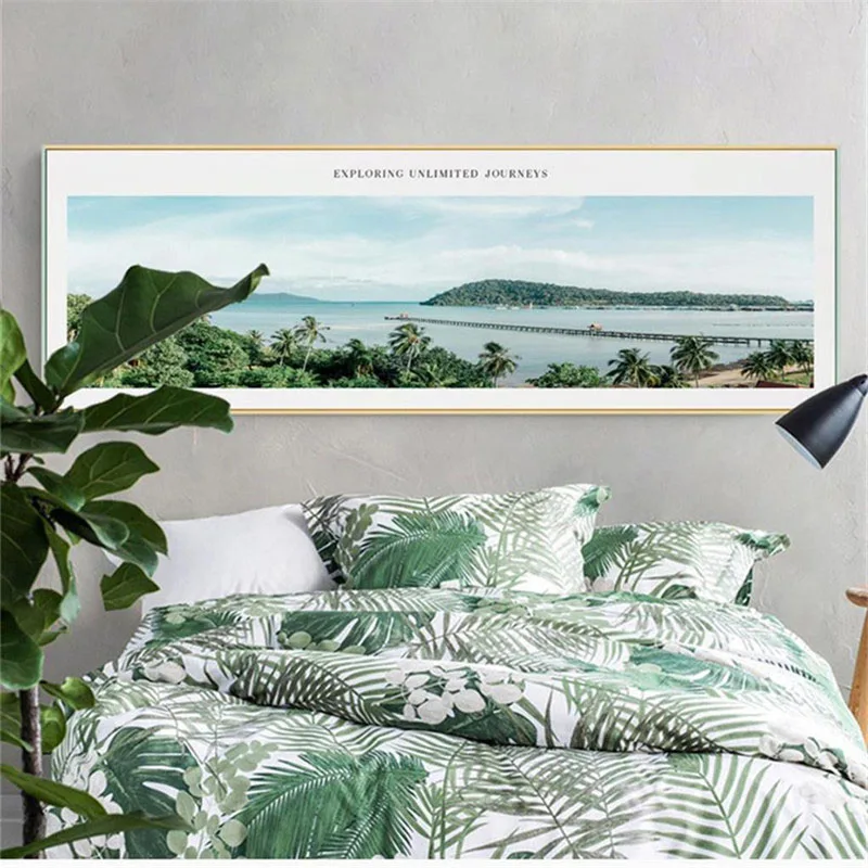 HAOCHU высокое качество холст Картина маслом Северный морской пейзаж Пляж личность