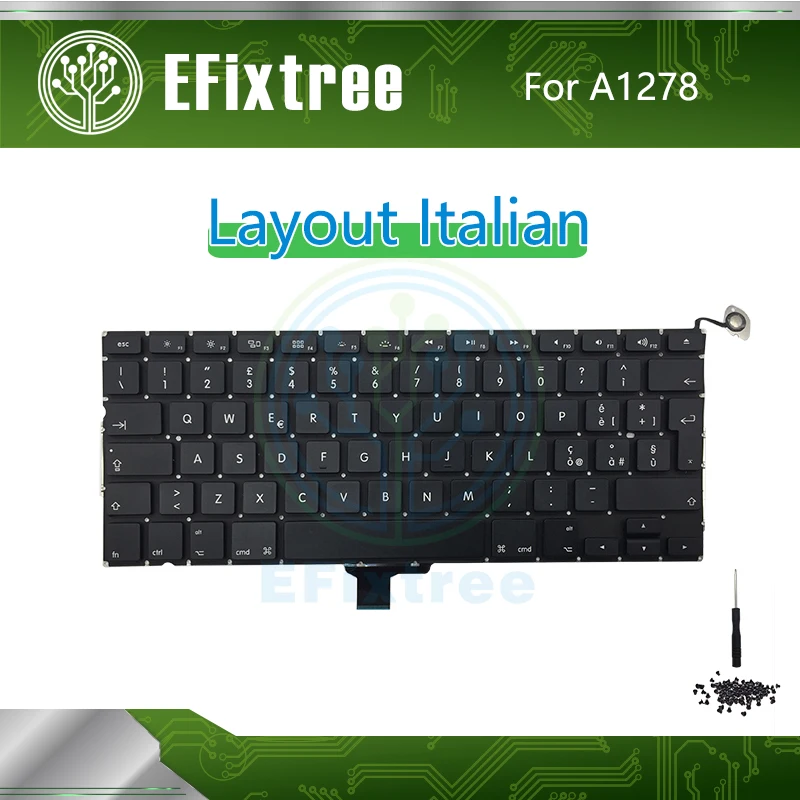 Итальянская для Macbook Pro 13 '&#x27A1278 Клавиатура с винтовой фотографией 2009 2010 2011 2012 EMC