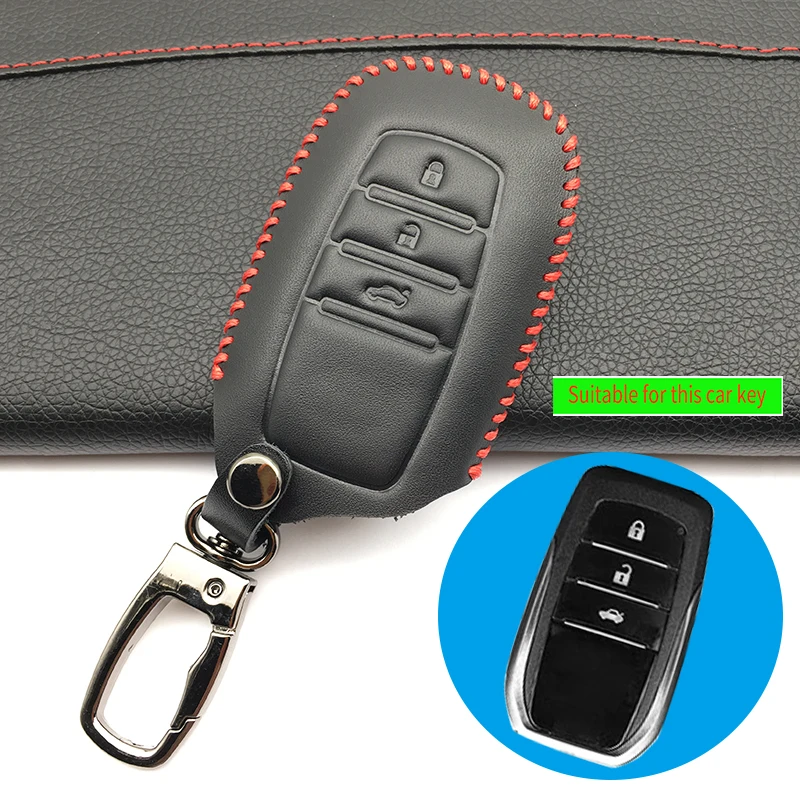 Классический дизайн кожаный чехол для ключей автомобиля умный Toyota Camry Coralla Crown RAV4