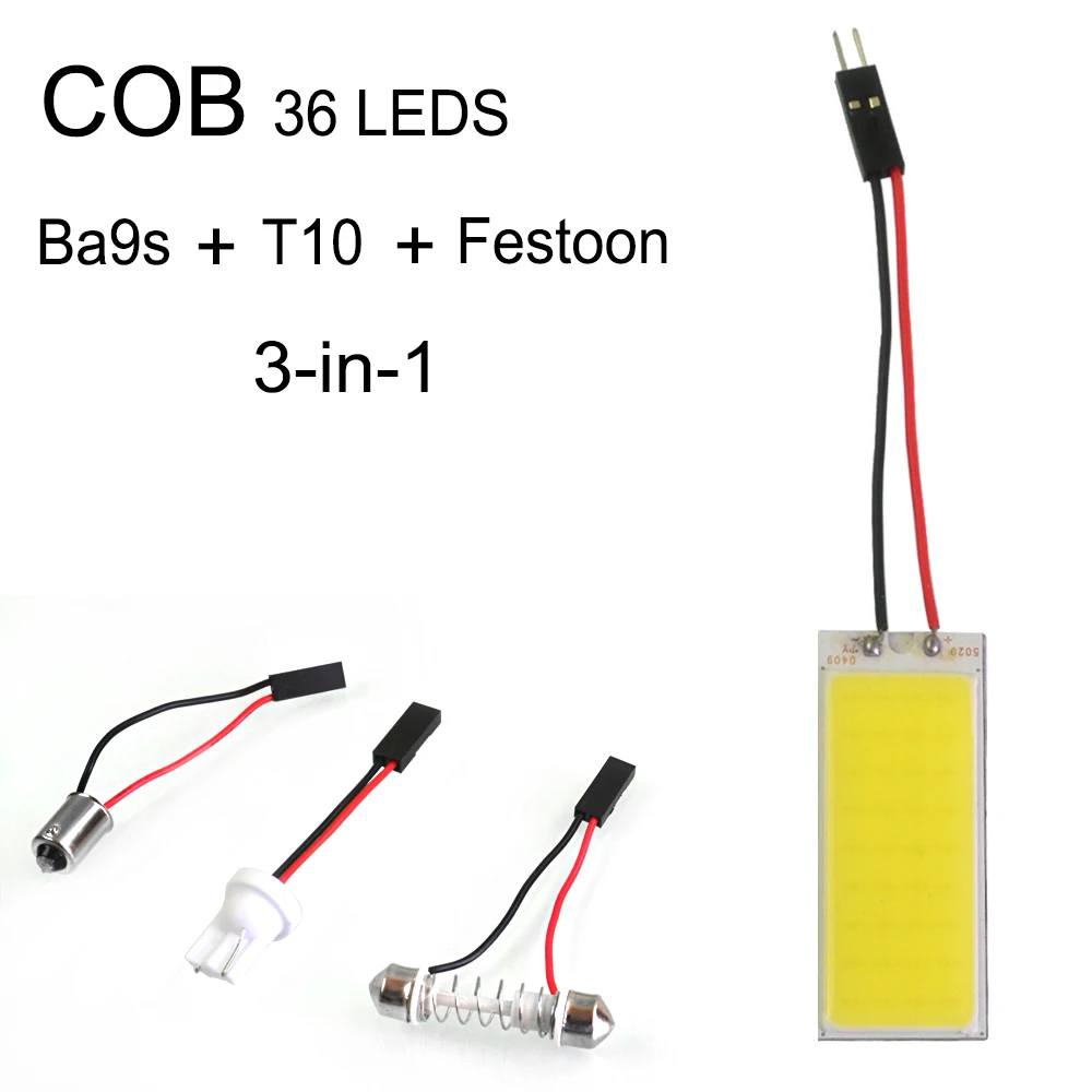 5 шт. T10 COB 36 SMD чип светодиодный светильник Панель авто интерьер чтения Карта