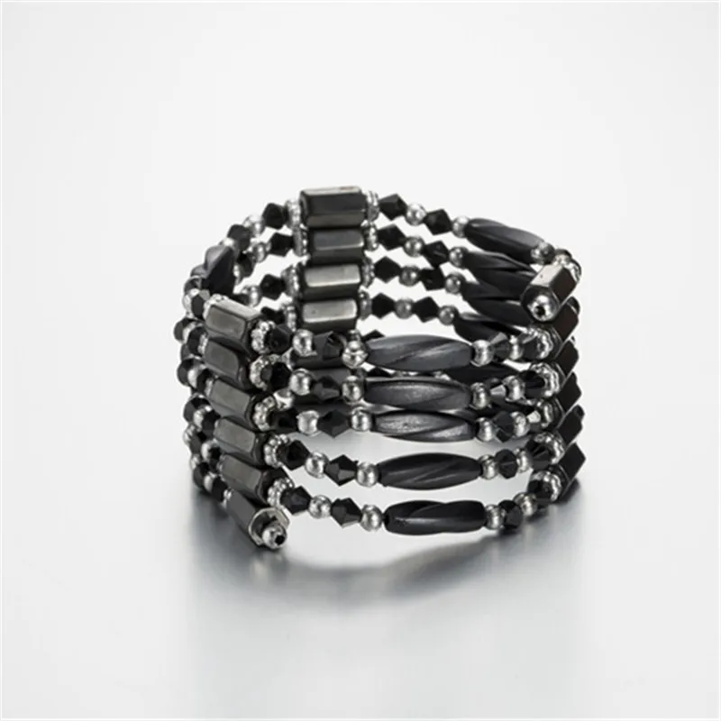 Magnetic Bracelet Womens Health Natural Hematite Beads Arbitrarily Adjustable Charm Multilayer Bracelets For Women | Украшения и