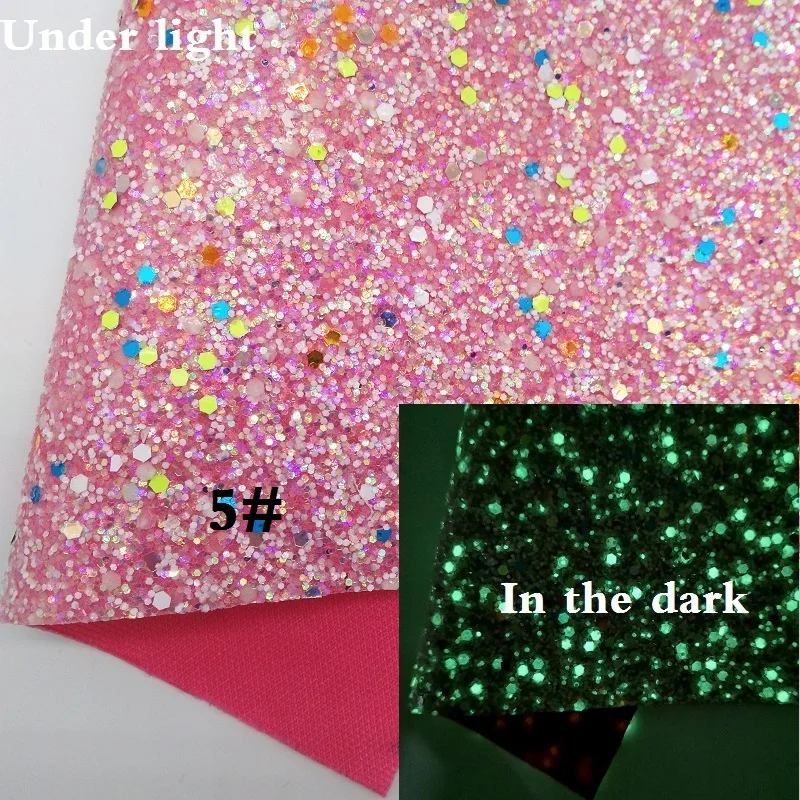 5 Glitterwishcome 21X29 см A4 Размер светится в темноте искусственная кожа, Vinil Para Lazos, искусственная кожа листы блестки листы, GM354A - Цвет: 5