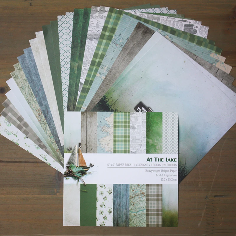 DIY озеро Скрапбукинг бумажный пакет 28 листов Бумага для рукоделия craft фон pad
