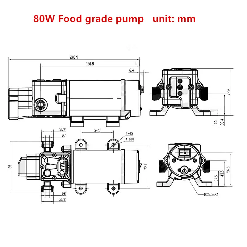Бытовой маленький Электрический водяной насос диафрагменный самовсасывающий