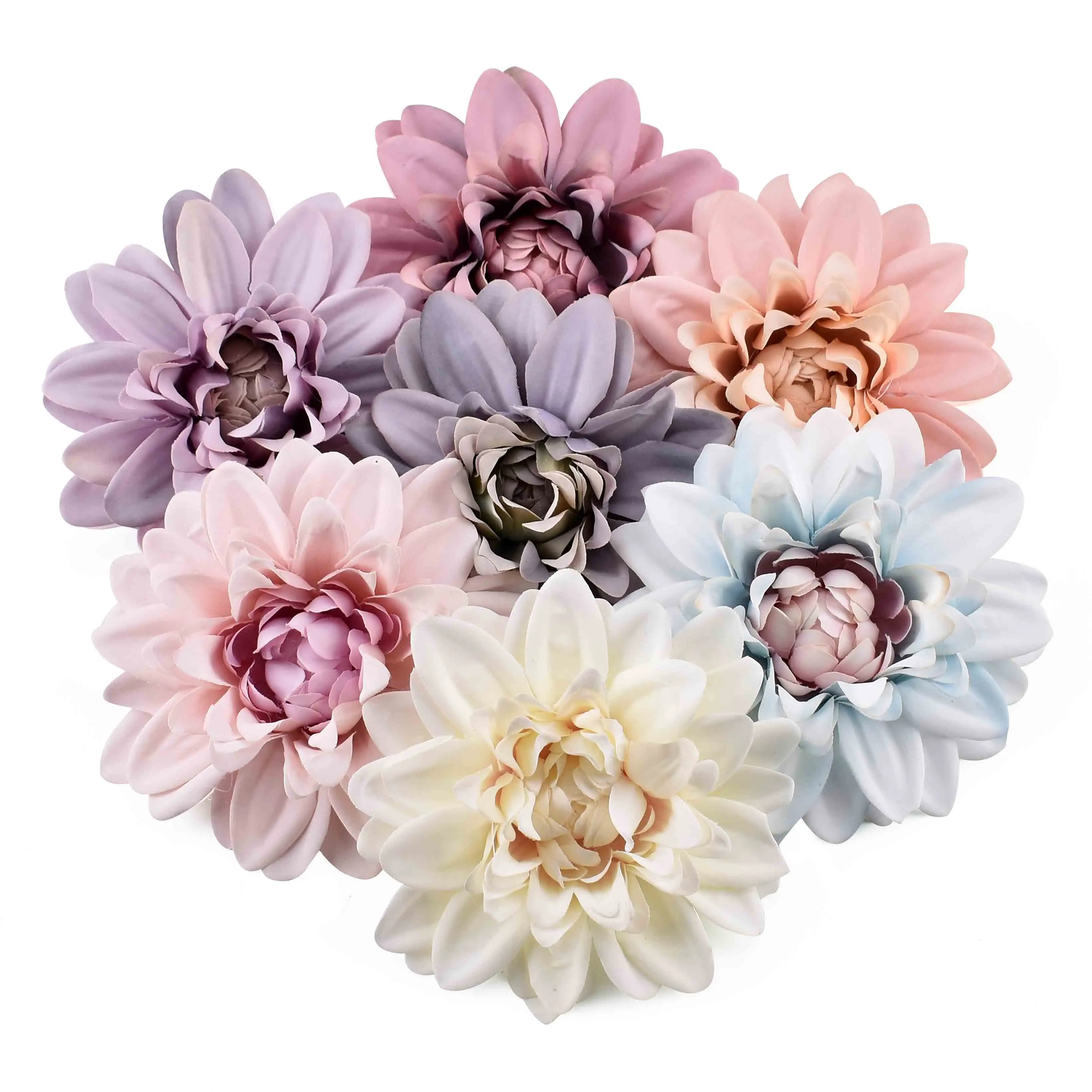 

30pcs Artificial Dahlia Silk Flower Red Rose Heads For Wedding Decoration DIY Wreath Gift Box Scrapbooking Craft Fake Flowers