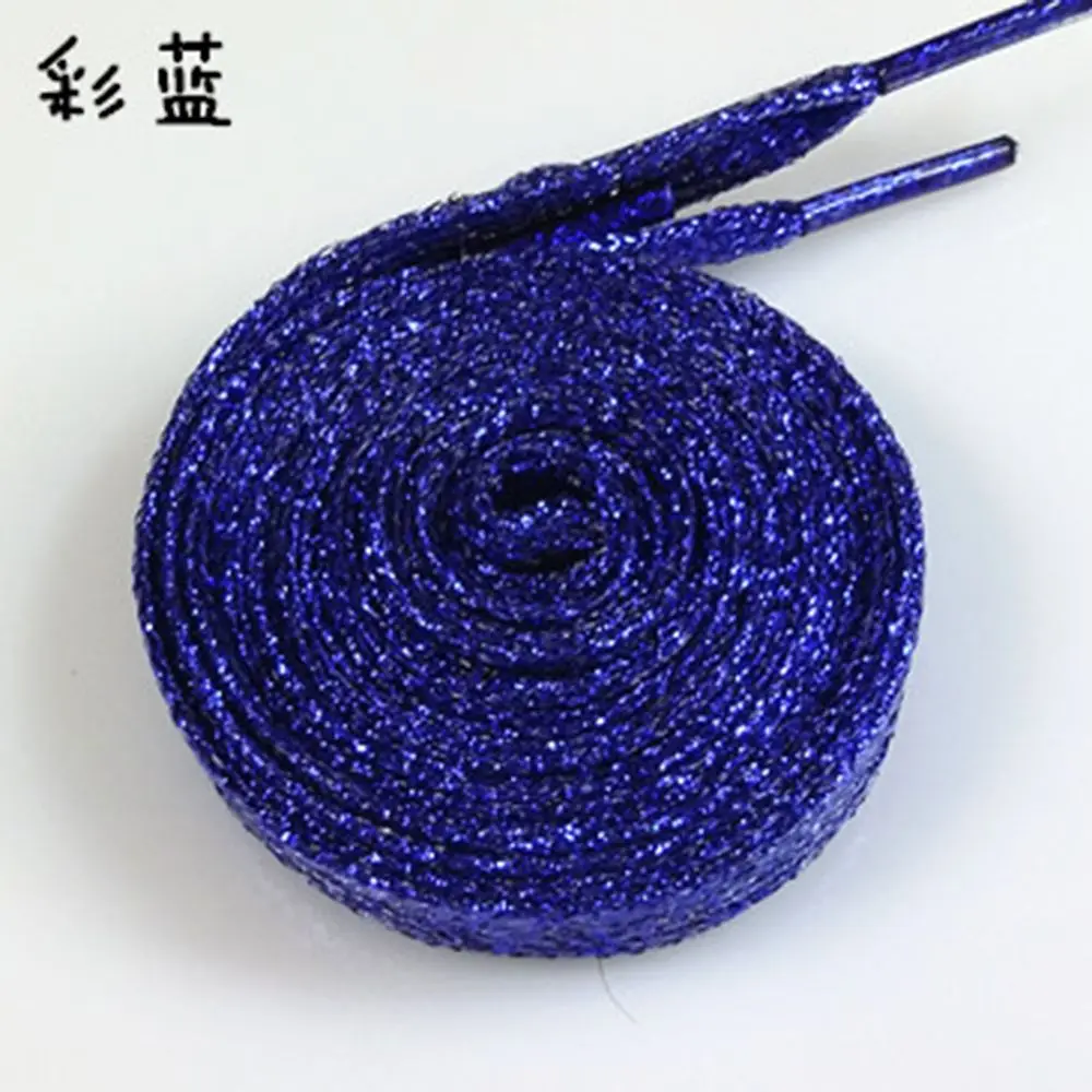 Блестящие яркие шнурки для обуви плоские ботинки кроссовок бега спортивная