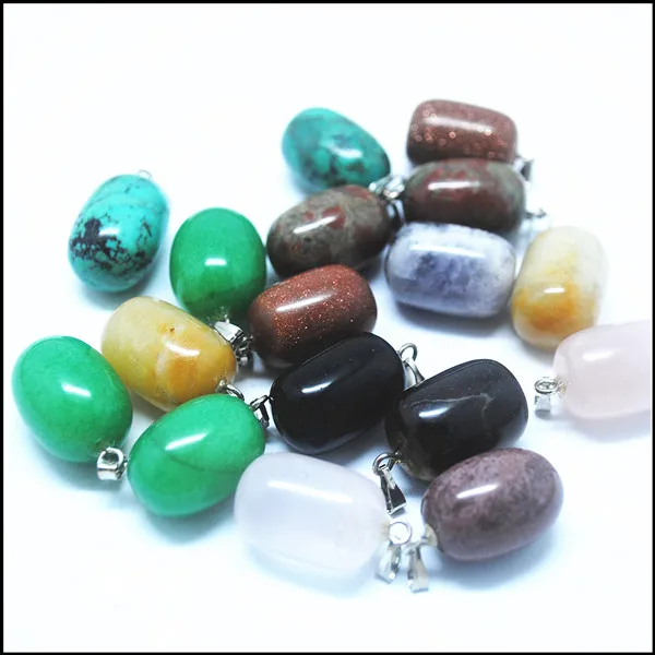 10 шт. натуральный драгоценный камень Натуральный Полудрагоценный барабан форма