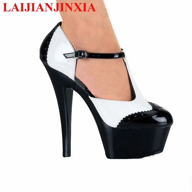 Straps 15cm Sexy Close Toe Shoes Platform Pumps Party Shoes Super High Heels Women Party Dance Pumps Shoes