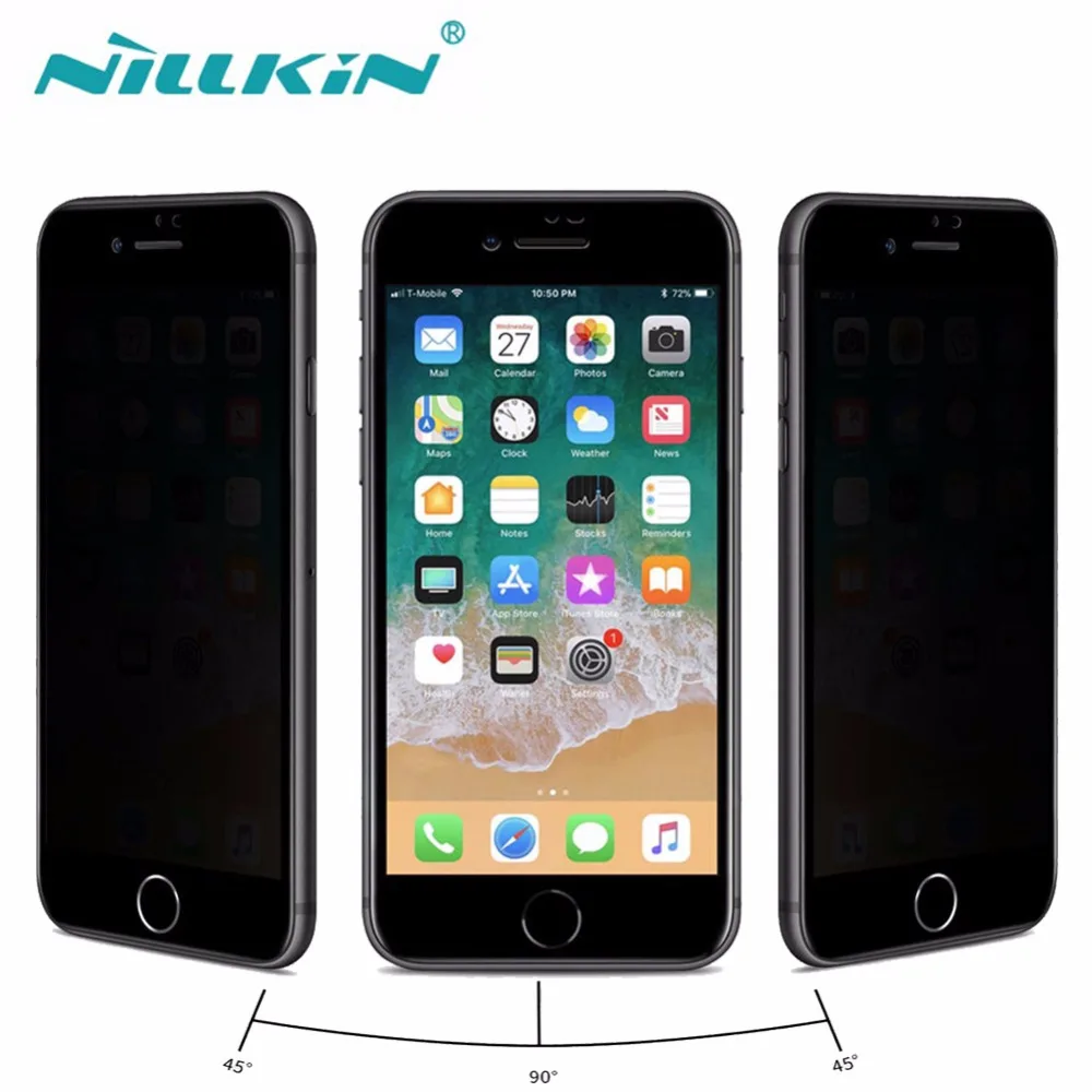 Nilkin для iPhone X 8 7 Plus анти шпион Экран Protector Nillkin 3D AP+ Max с антибликовым покрытием Конфиденциальности закаленное стекло Флим Для iPhone X 8 7
