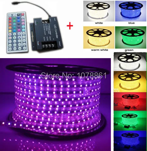 100 м/рулон теплый/холодный белый RGB Светодиодная лента 5050 Водонепроницаемый IP67