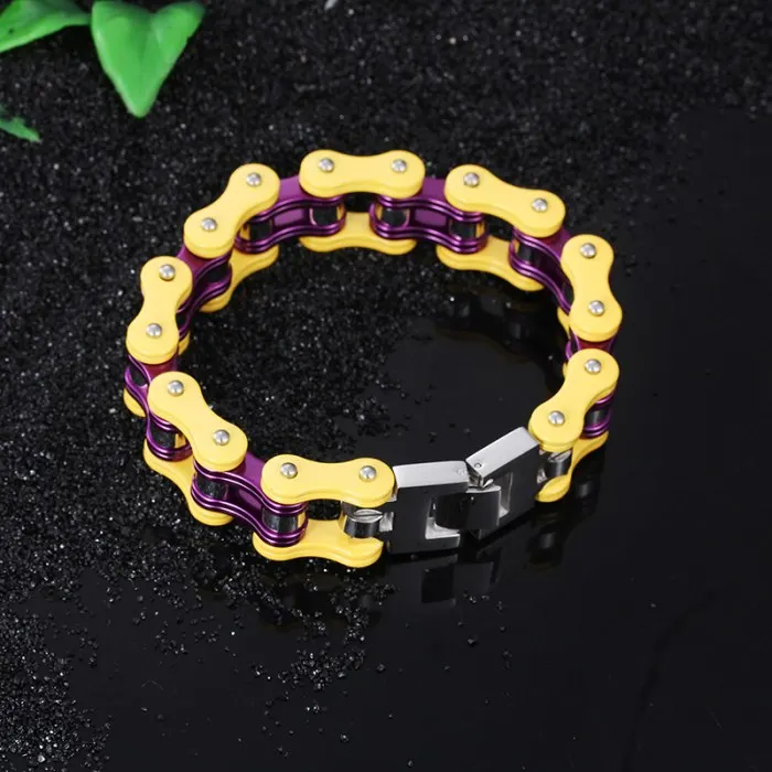 

Punk Jewelry Men Bracelet Jewelry Gift Charm Punk Bicycle Bike Bracelet Rock Bangles Motorcycle Chain Stainless Biker