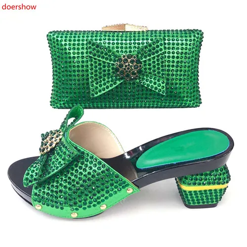 Doershow/Модный женский комплект из обуви и сумки золотистого цвета итальянская