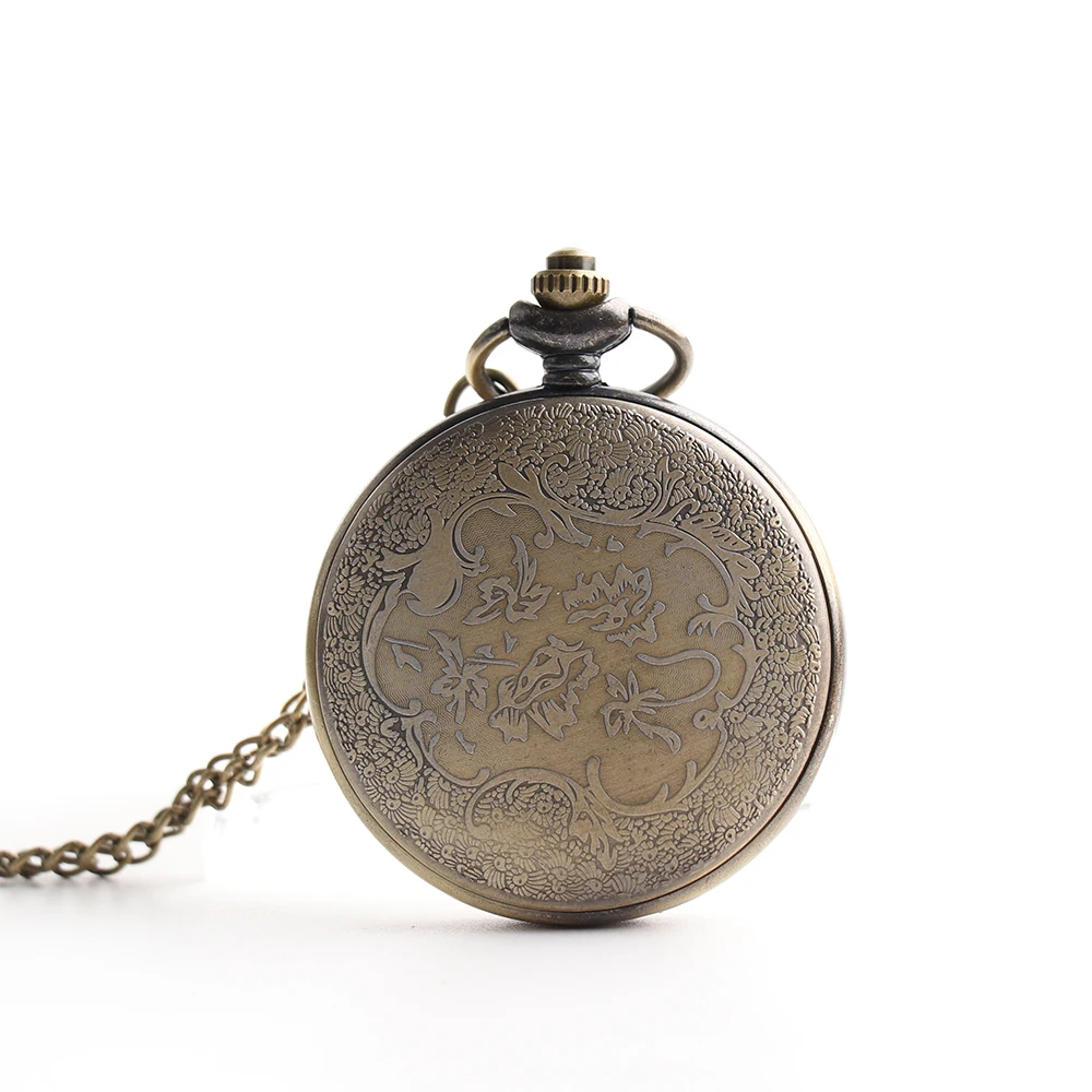 Кварцевые карманные часы в стиле стимпанк с цепочкой ожерельлье под свитер