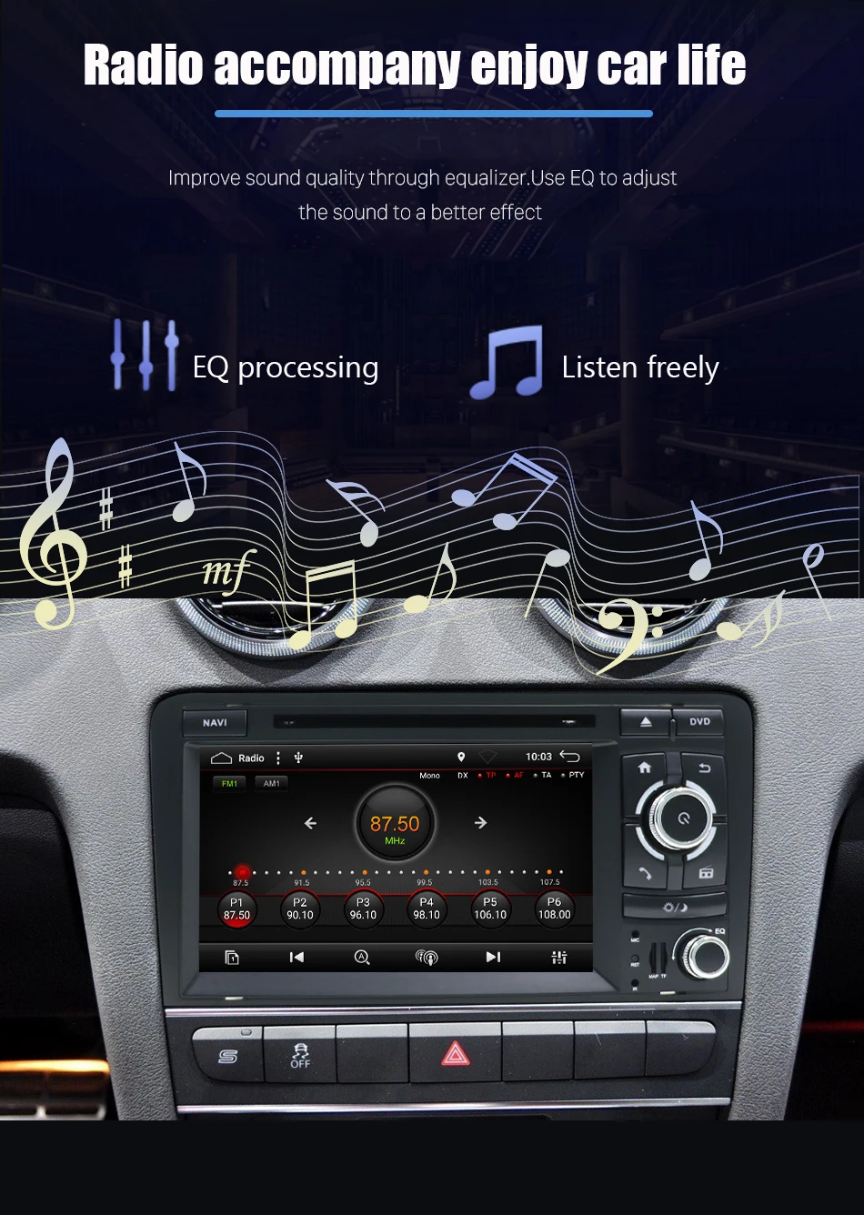 Eunavi Android 9,0 2G+ 32G 2 DIN автомобильный DVD gps для Audi A3 8P 2003-2012 S3 2006-2012 RS3 Sportback 2011 мультимедийный плеер 8 ядер