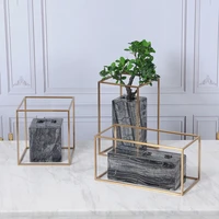 luxury decorations new chinese simple marble flower metal living room porch creative model room decoration gifts