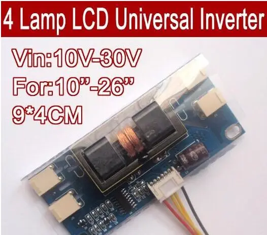 10 шт ЖК-монитор для ПК CCFL 4 лампы Универсальный ЖК-инвертор в-30 в экрана 10-26 дюймов