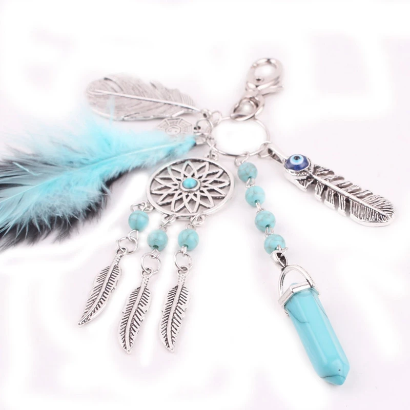 Keychain Feather Tassel Pendant Dream Catcher Keyring Key Chain Car Decortation Ring Keyfob Gift | Автомобили и мотоциклы