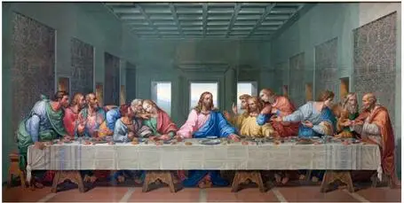 Картина с изображением Иисуса Тайной вечери от Leonardo Da Vinci холст принтом искусство