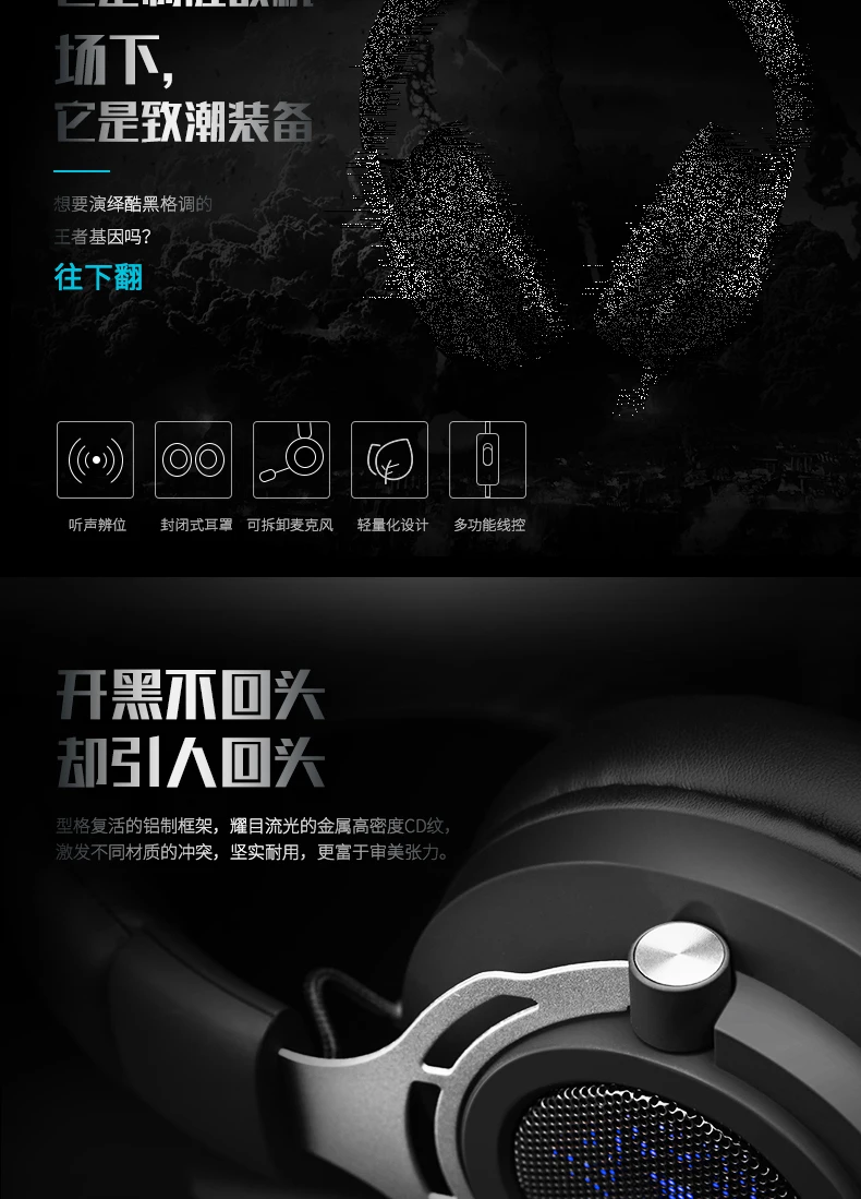 Rapoo VH150 игровая гарнитура с подсветкой Проводная E-sports черная линия управления все включено наушники