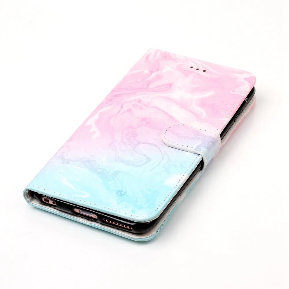 Горячий Новый Мрамор шаблон PU Флип кожаный чехол для телефона apple iPhone 5S 5C 6 6S 7 8 Plus X
