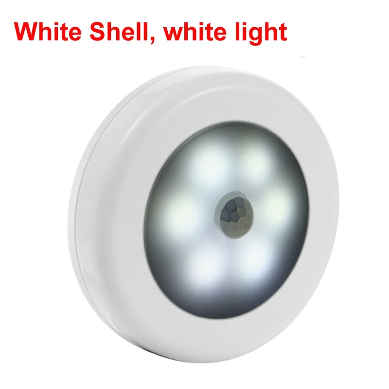 Motion Sensor White Светодиодный инфракрасный датчик движения, Ночной светильник, магнитный настенный светильник, шкаф для шкафа, лестницы, кухонная Индукционная лампа, аварийный светильник ing - Испускаемый цвет: Motion Sensor White