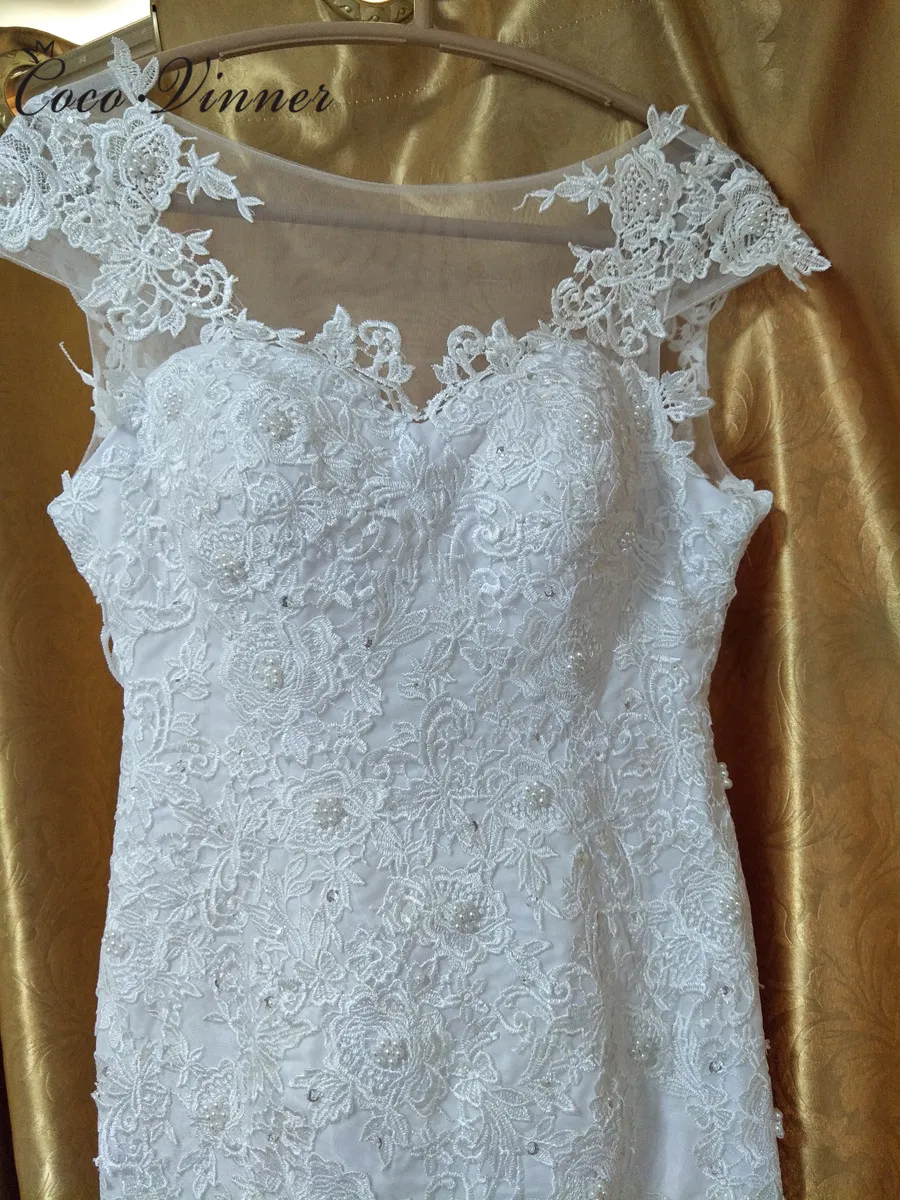 Свадебное платье невесты с v-образным вырезом и коротким рукавом винтажное белое