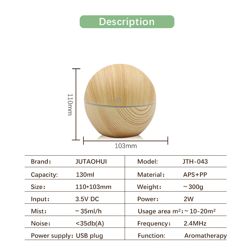 Мини usb увлажнитель воздуха дерево зерно арома диффузный стол украшение эфирное
