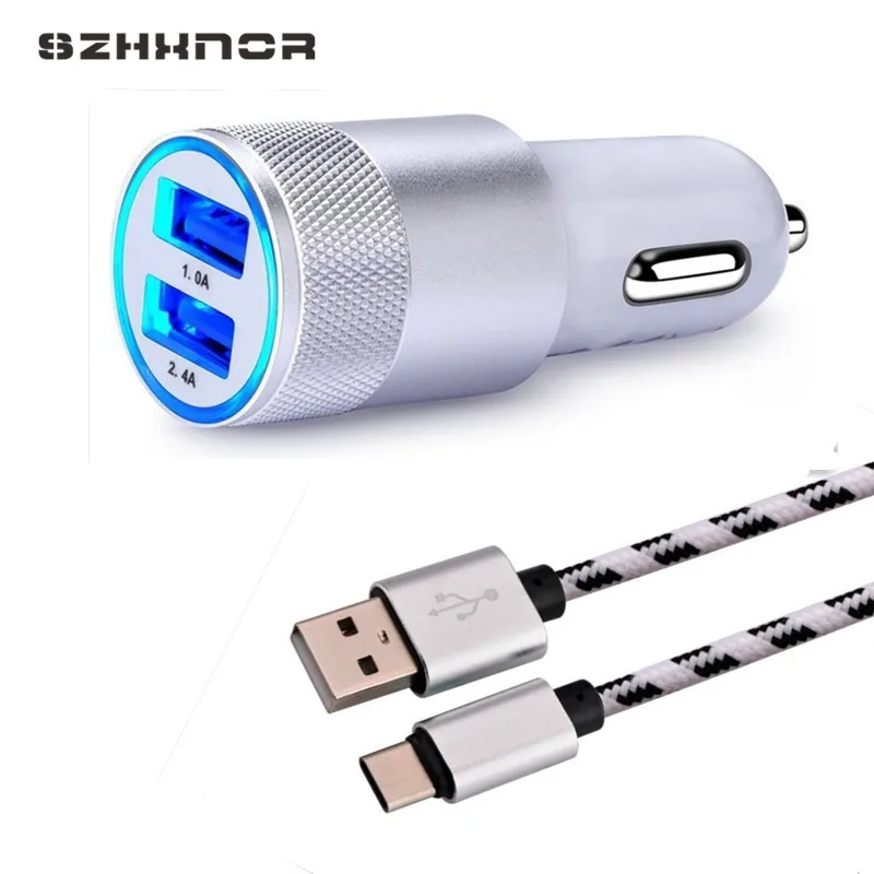 Автомобильное зарядное устройство со светодиодом 3 1 А USB Type C для Xiaomi Mi 5 5s 5c MI 7 A1 5X