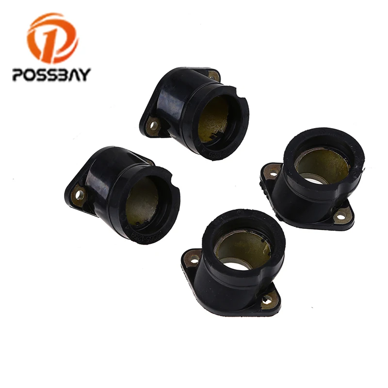 POSSBAY 4 шт. мотоциклетная зона сопряжения карбюратора адаптер подходит для Kawasaki ZR750 Zephyr 1991-2006 черный соединитель карбюратора трубы