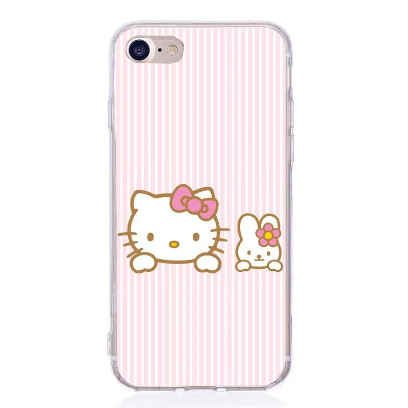 Милый розовый черный белый узор линии чехол для телефона iphone 7 8 Plus X Мягкий