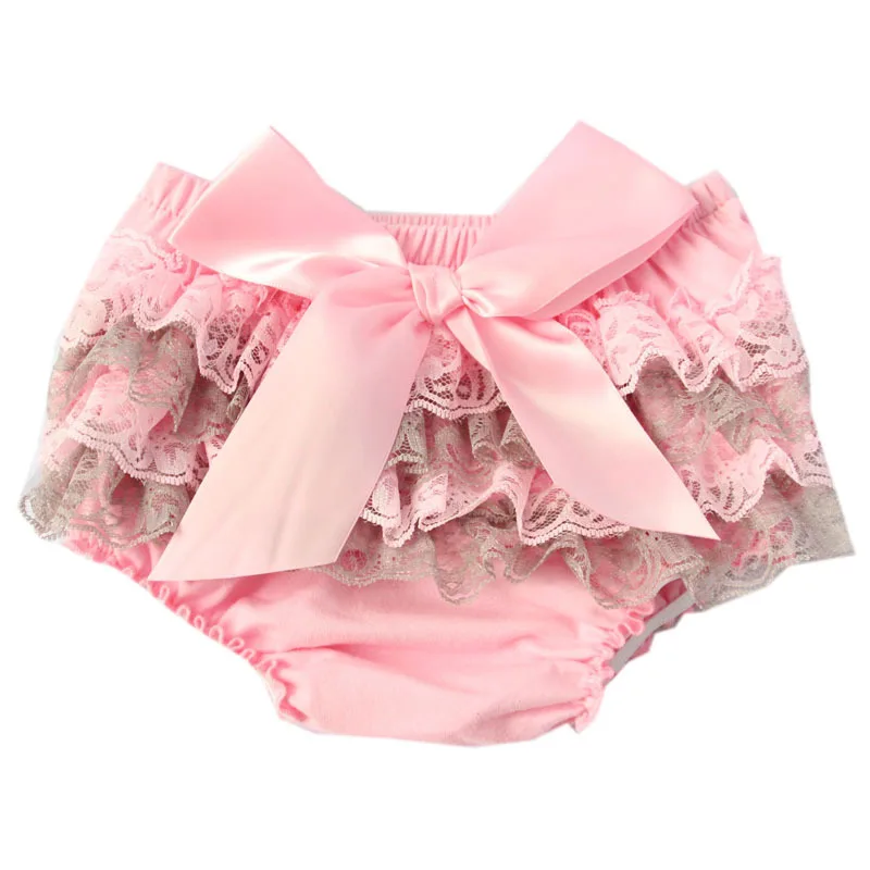 Toddler ruffle panties Girl's Underwear Babys Briefs Cotton Fabric Lace Butterfly diaper cover ruffle baby Trousers knickers images - 6