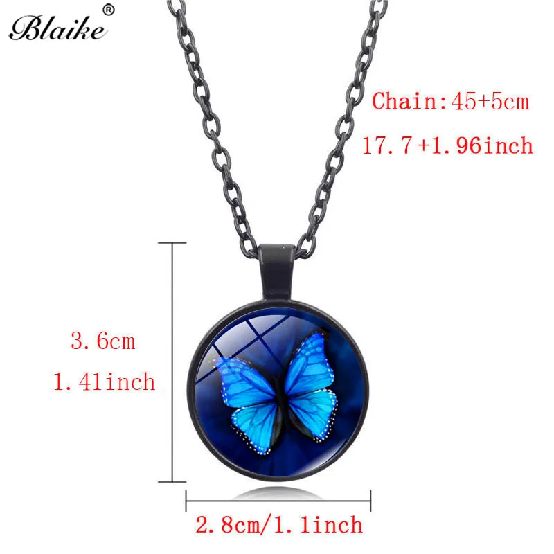 Красивая синяя кофта бабочка Blaike ожерелье из сплава стекла для женщин подарок на