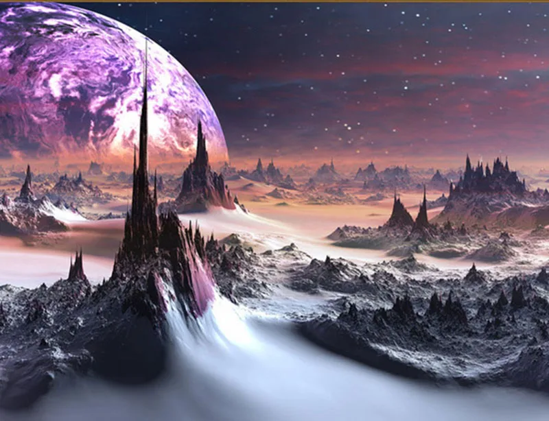 3D обои на заказ фэнтезийная Вселенная Звездные горы и реки фоновая стена фон для