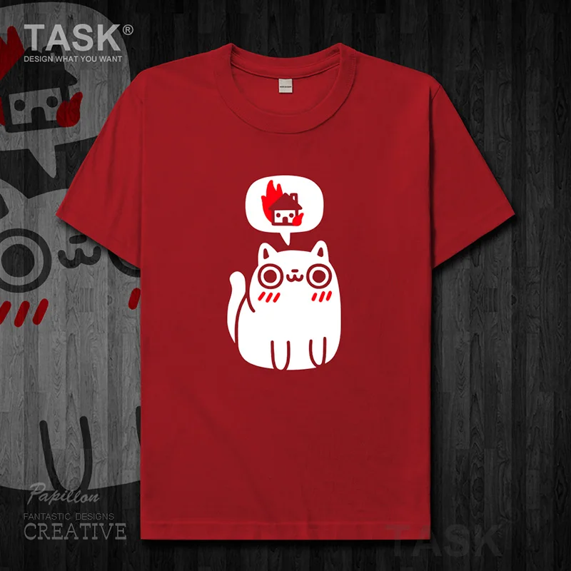 

Animal cute cat funny print men t shirt short sleeve clothes comfort cotton graphic Tees fashion casual Streetwear tops 12 0002