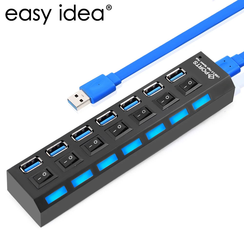 Высокоскоростной концентратор USB 3 0 7 портов 5 Гбит/с usb-концентратор разветвитель