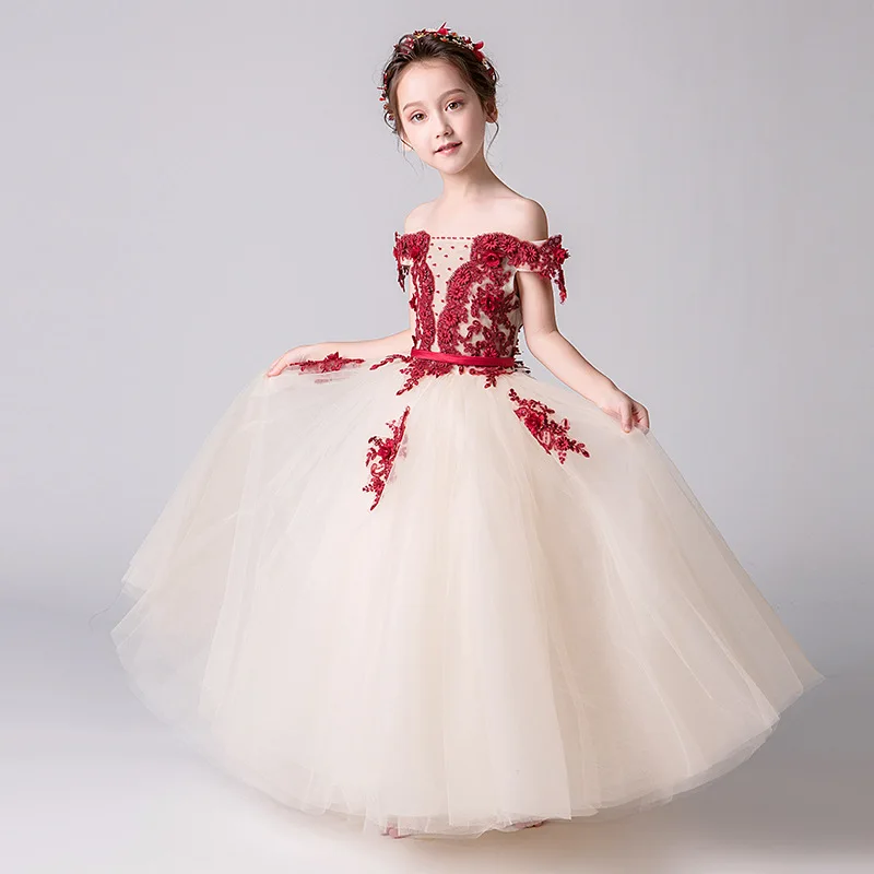 Новинка летнее платье принцессы с цветами для девочек цветочное Пышное