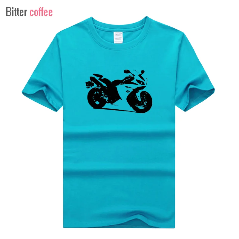 Летние мотоциклетные кожаной футболки с принтом хлопковая футболка короткими