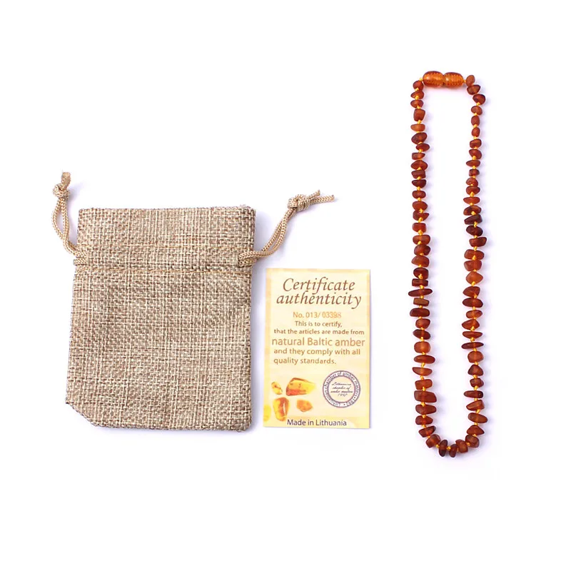 Неполированное Янтарное ожерелье прорезыватель HAOHUPO для детей ювелирные изделия