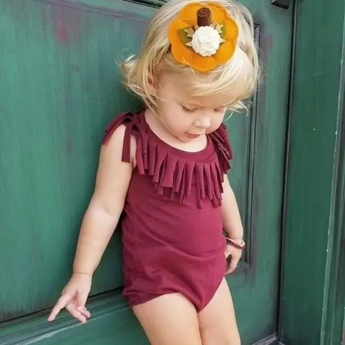 Боди с кисточками Pudcoco для маленьких девочек и мальчиков однотонное 5 видов