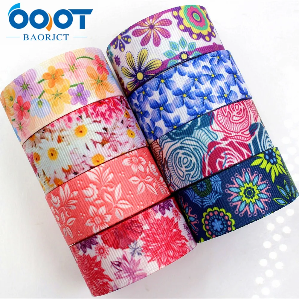 OOOT BAORJCT 175233 22 мм 10 ярд ленты с цветами Термальность печатным рисунком grosgrain